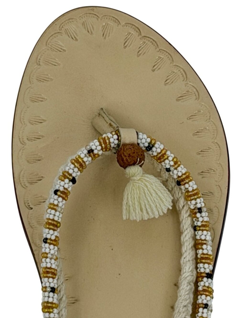 NIB Free People Beaded Tassel Sandals 10| Cottagecore Ethereal Boho Indie Sleaze - Picture 7 of 16